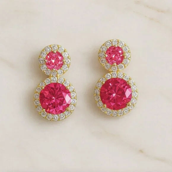 "Lainey" Hot Pink Earrings - Picture 1 of 1